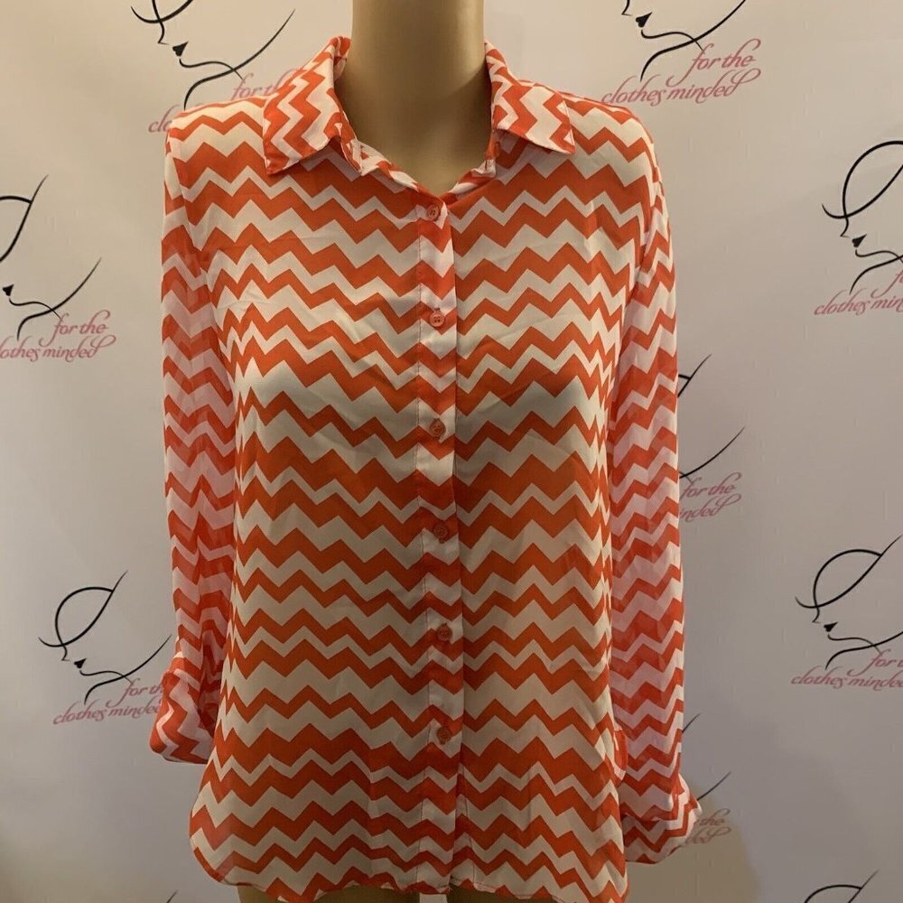 Lime Blue. Sz Medium. Silky Semi Sheer Button Up Shirt. Roll Tab Cuffs. B81.